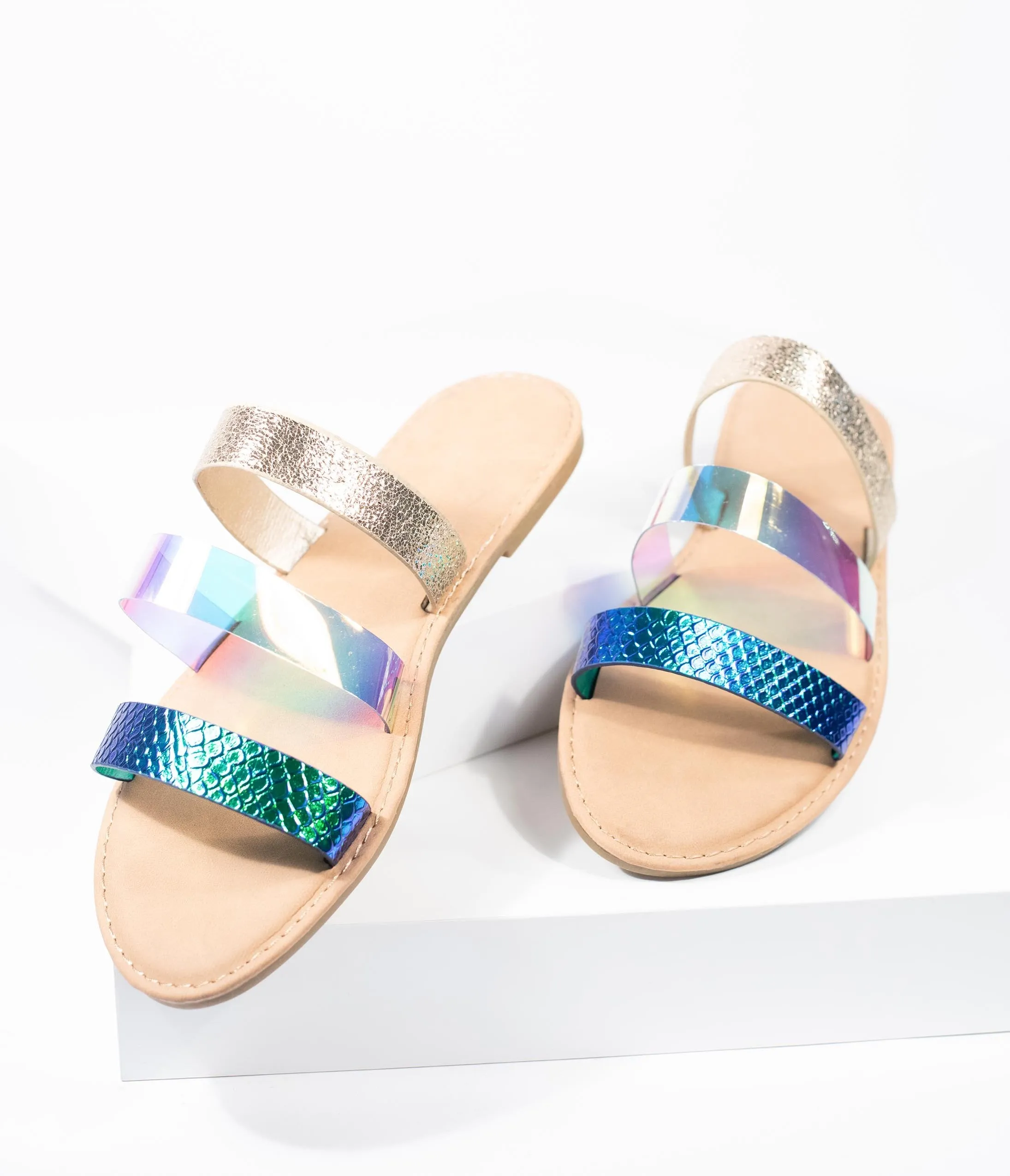 Mermaid Metallic Shoreline Flat Sandal