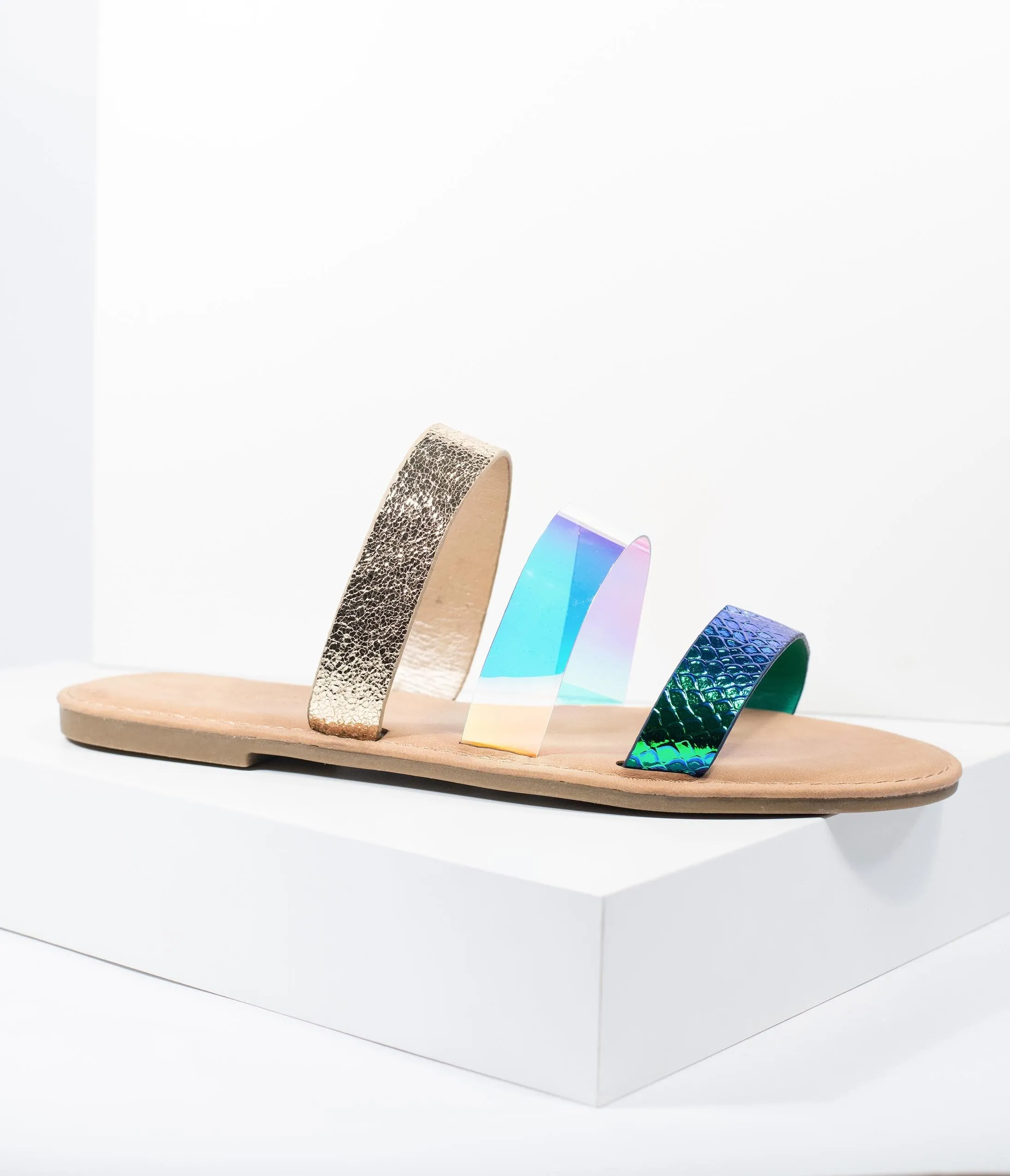 Mermaid Metallic Shoreline Flat Sandal