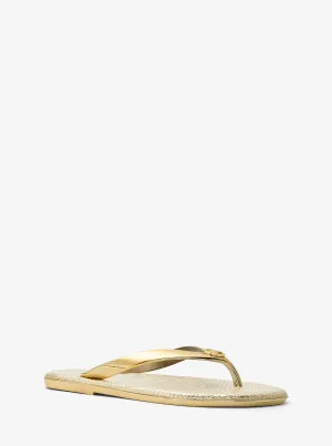 Michael Kors Jet Set Metallic Jelly Slides, Yellow