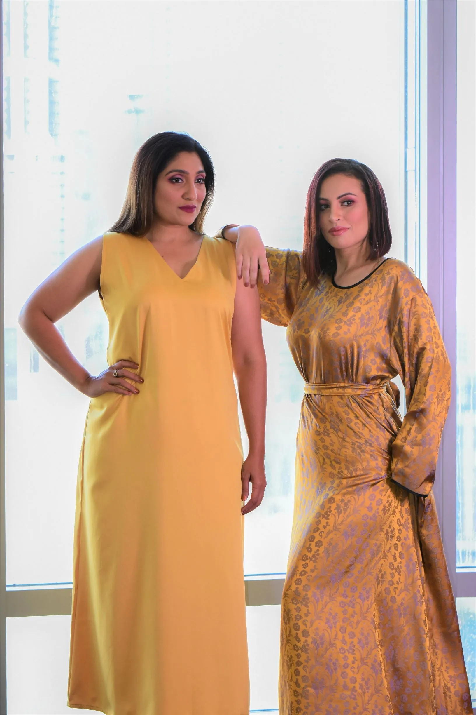 Mozah gold satin slip