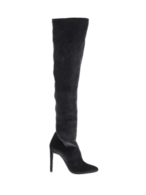 over-the-knee velvet boots