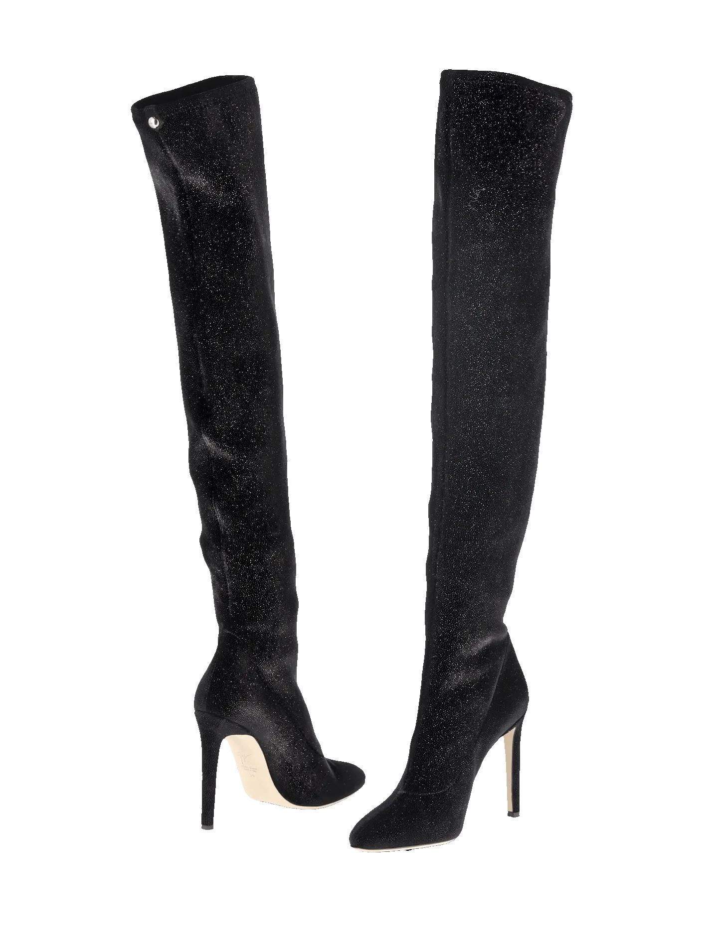 over-the-knee velvet boots