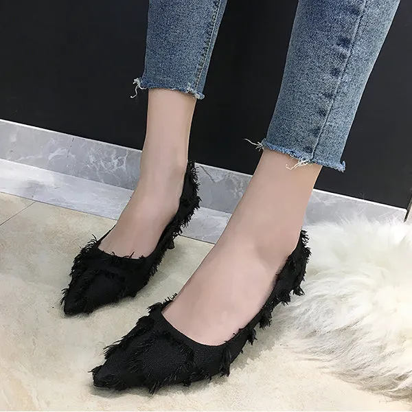 Pointed Toe Slip On High Heel Stiletto Slimming Pumps