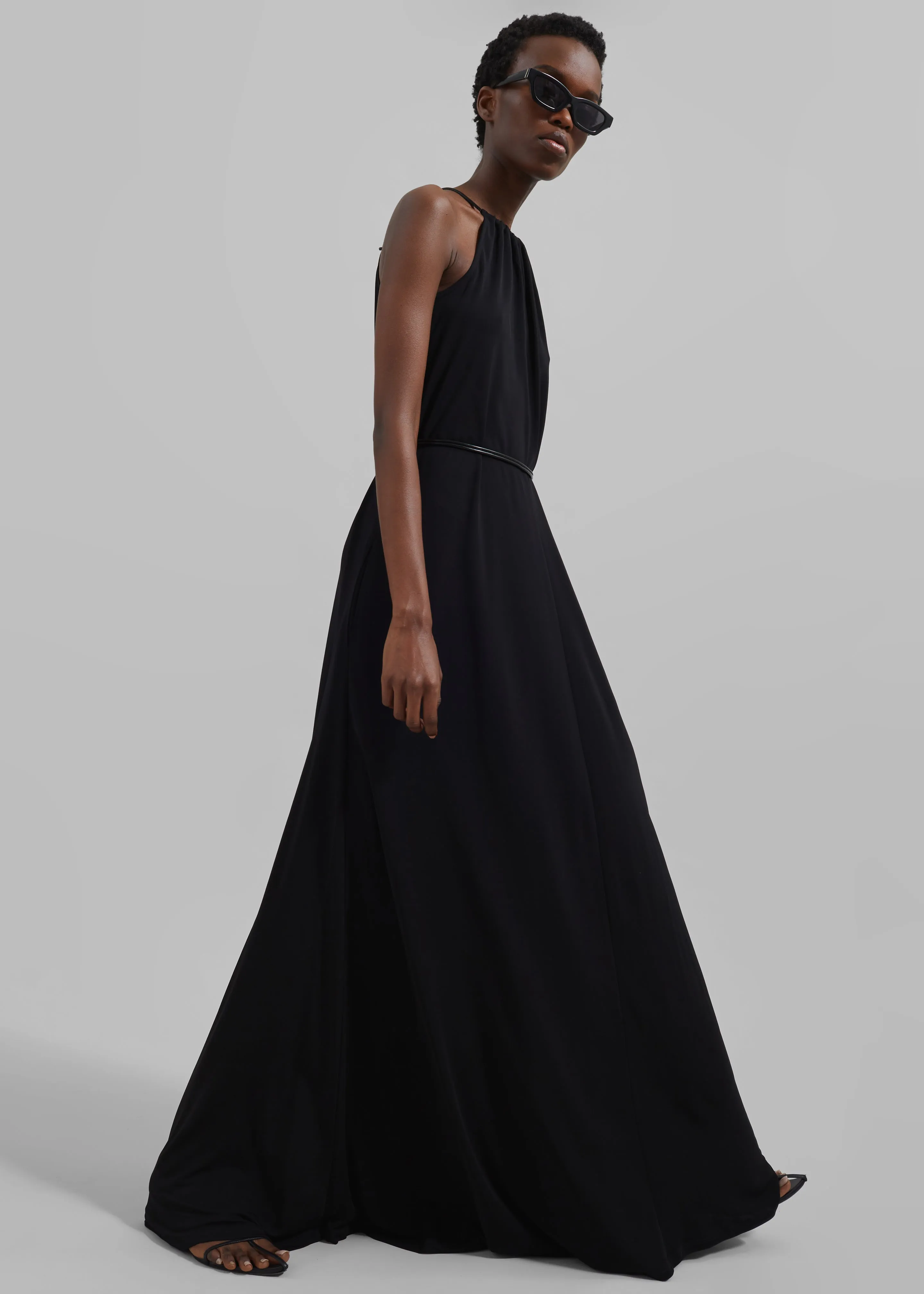 Proenza Schouler White Label Lenny Dress In Matte Jersey - Black