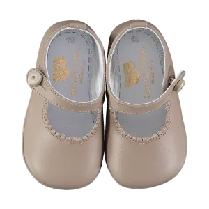 Soft Leather Baby 'Lucy' Shoes - Taupe