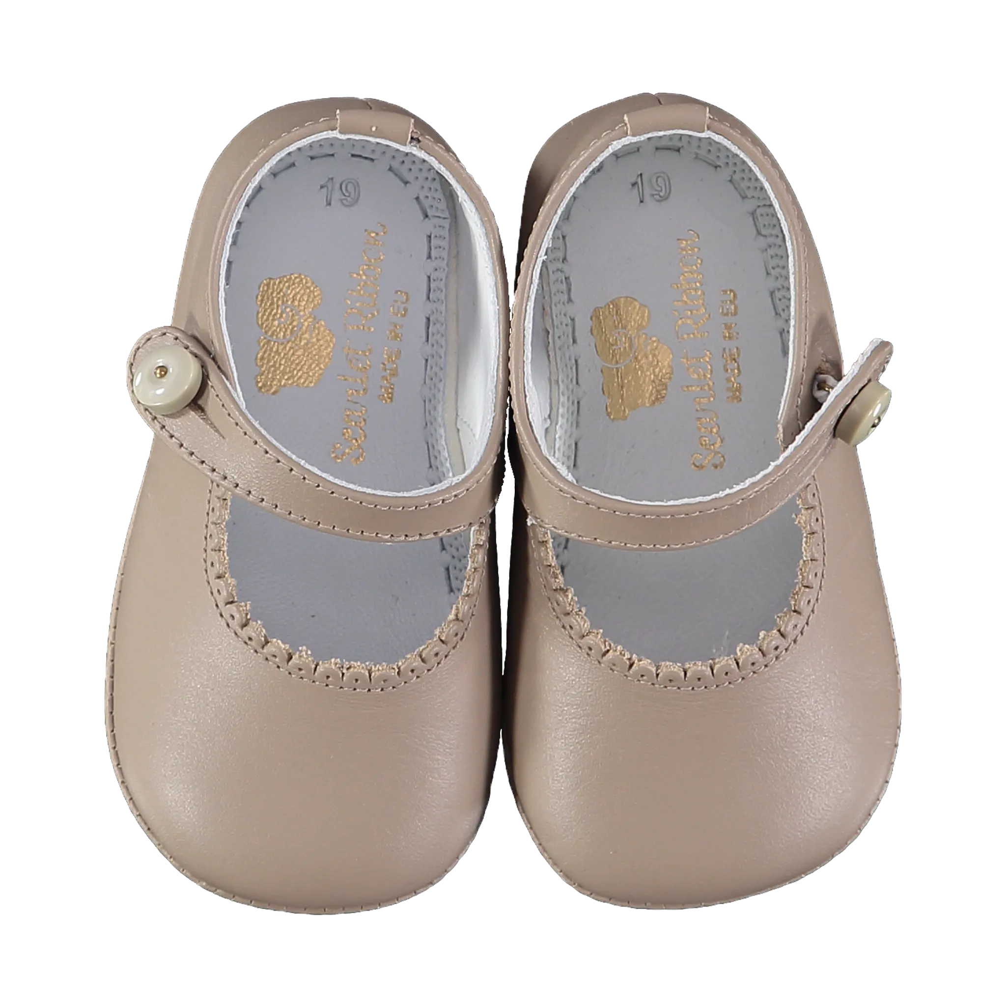 Soft Leather Baby 'Lucy' Shoes - Taupe