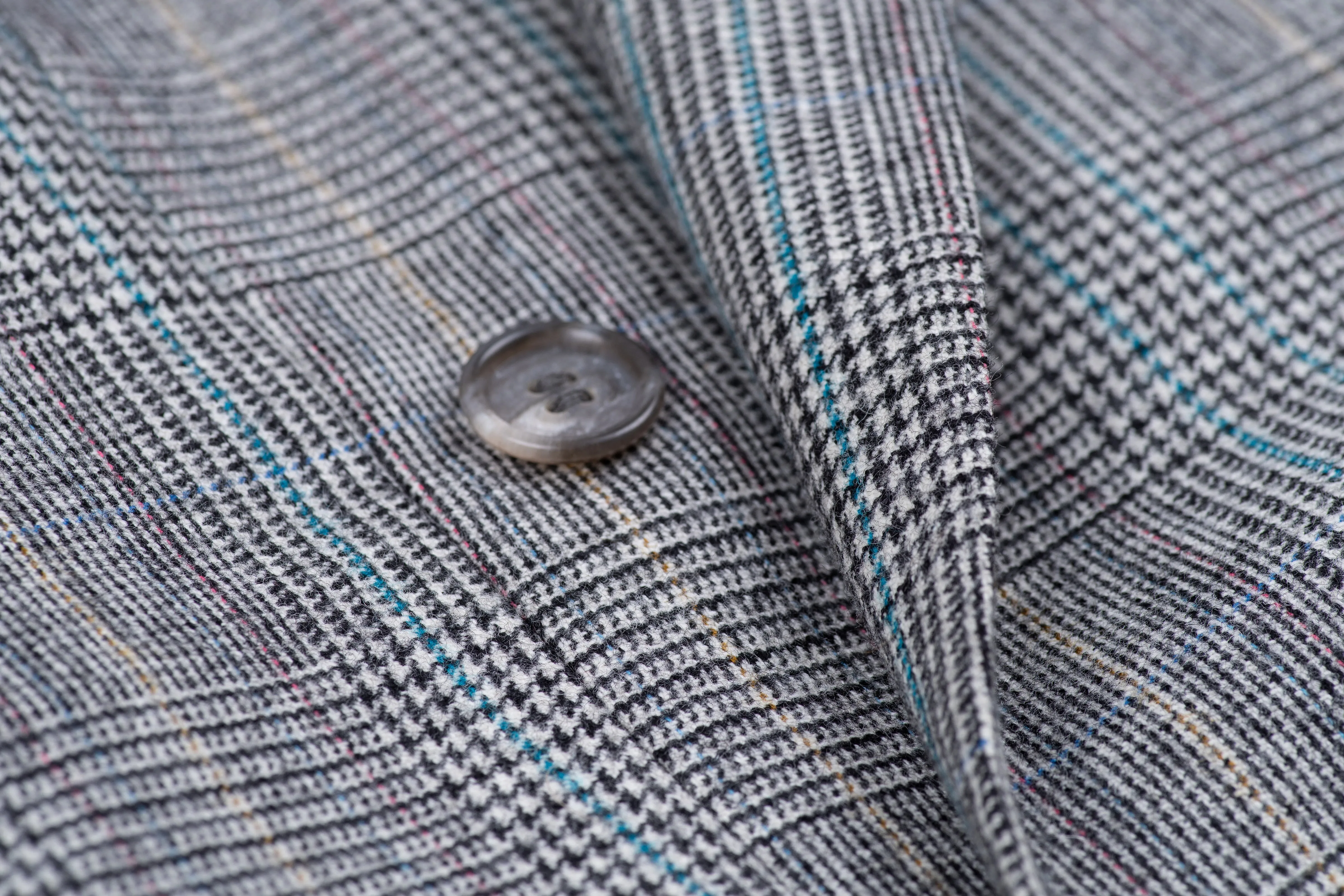 Vintage Hugo Boss Double Breasted Glen Plaid Wool Flannel Blazer, US 38R, EU 48