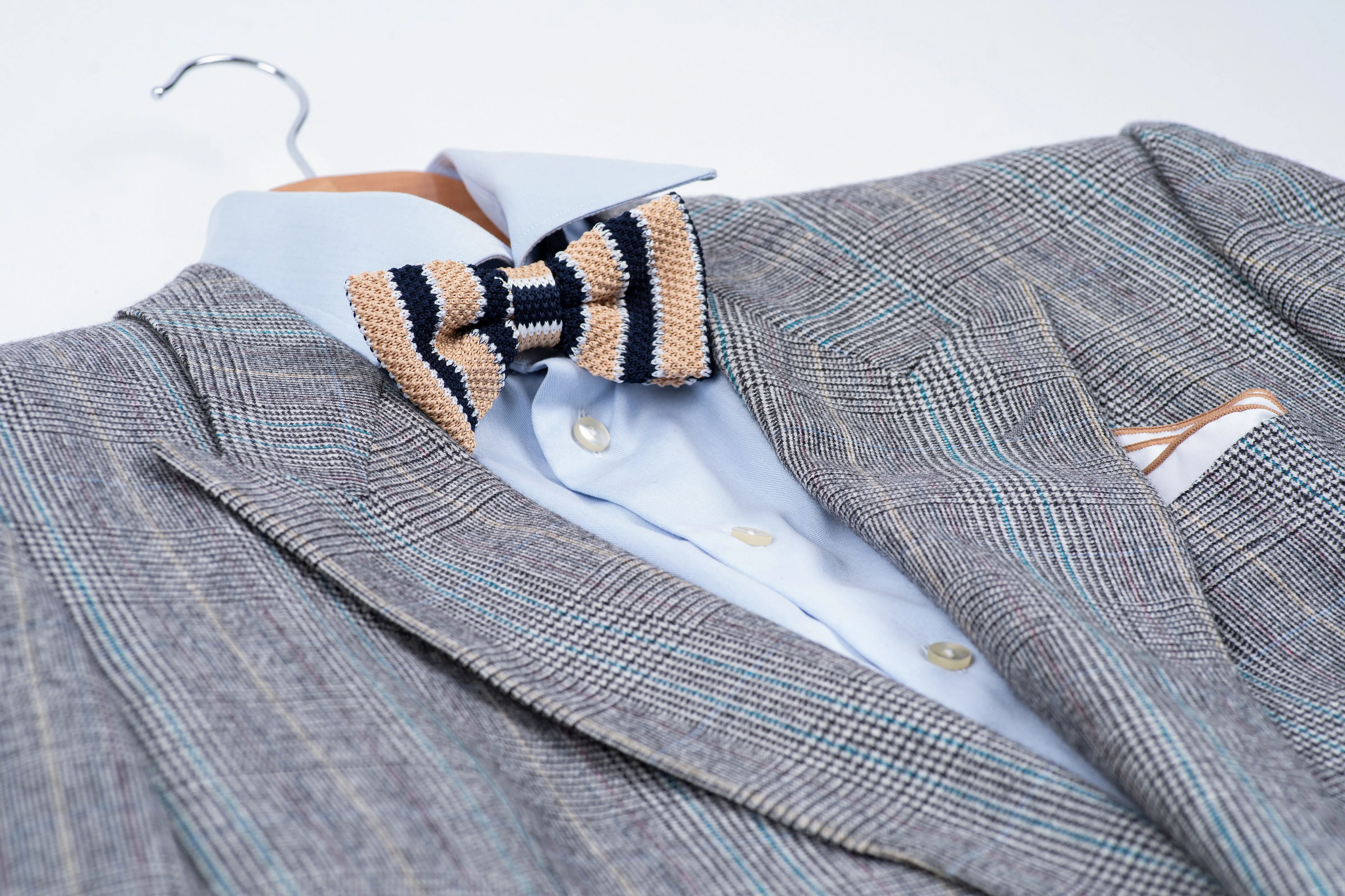 Vintage Hugo Boss Double Breasted Glen Plaid Wool Flannel Blazer, US 38R, EU 48