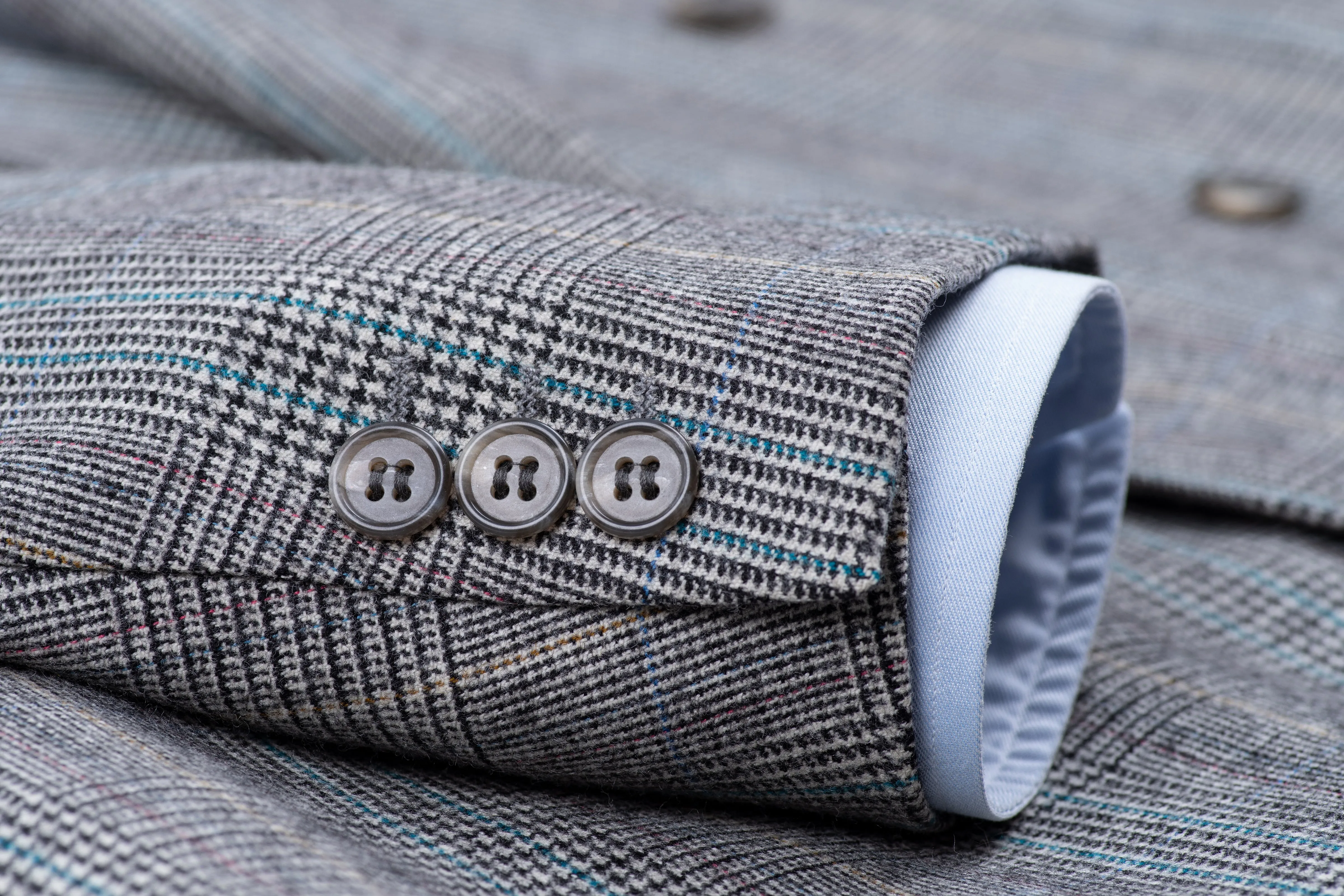 Vintage Hugo Boss Double Breasted Glen Plaid Wool Flannel Blazer, US 38R, EU 48