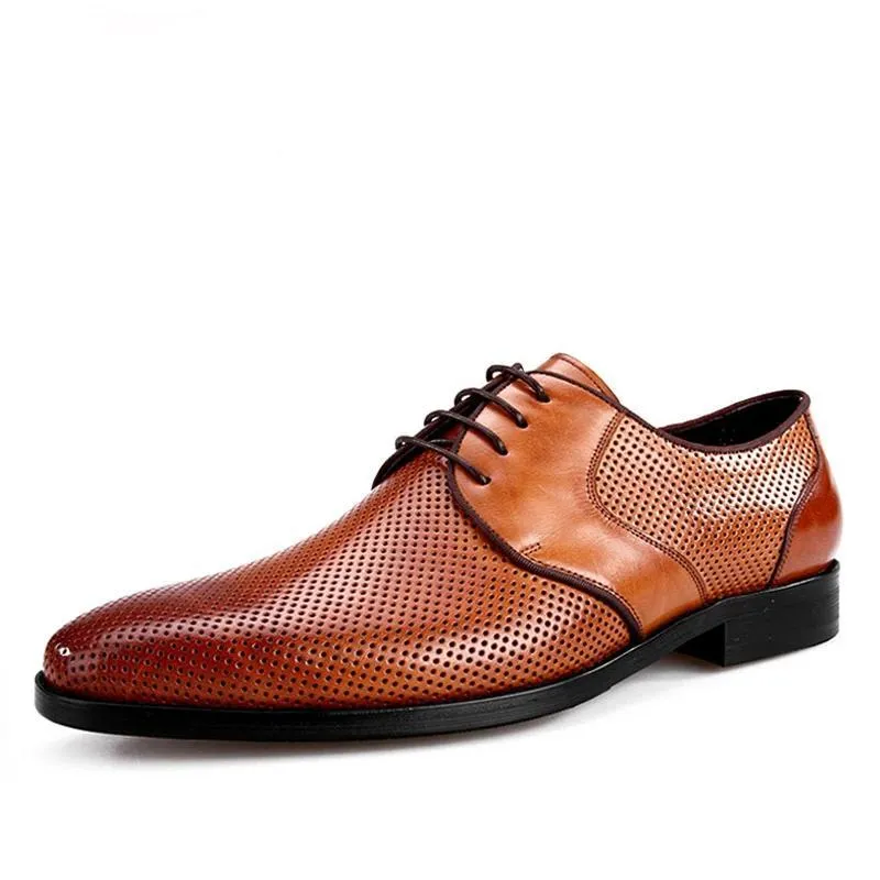 West Louis Breathable Genuine Leather Dress Shoes