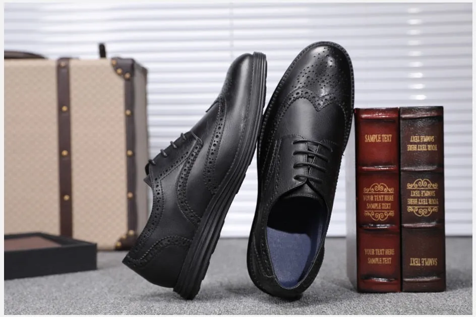 West Louis Genuine Leather Brogue Business Style Elegant Shoes