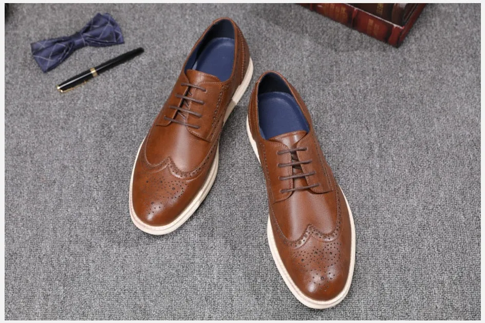 West Louis Genuine Leather Brogue Business Style Elegant Shoes