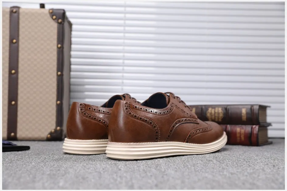 West Louis Genuine Leather Brogue Business Style Elegant Shoes