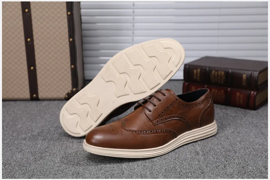 West Louis Genuine Leather Brogue Business Style Elegant Shoes
