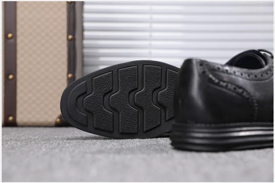 West Louis Genuine Leather Brogue Business Style Elegant Shoes