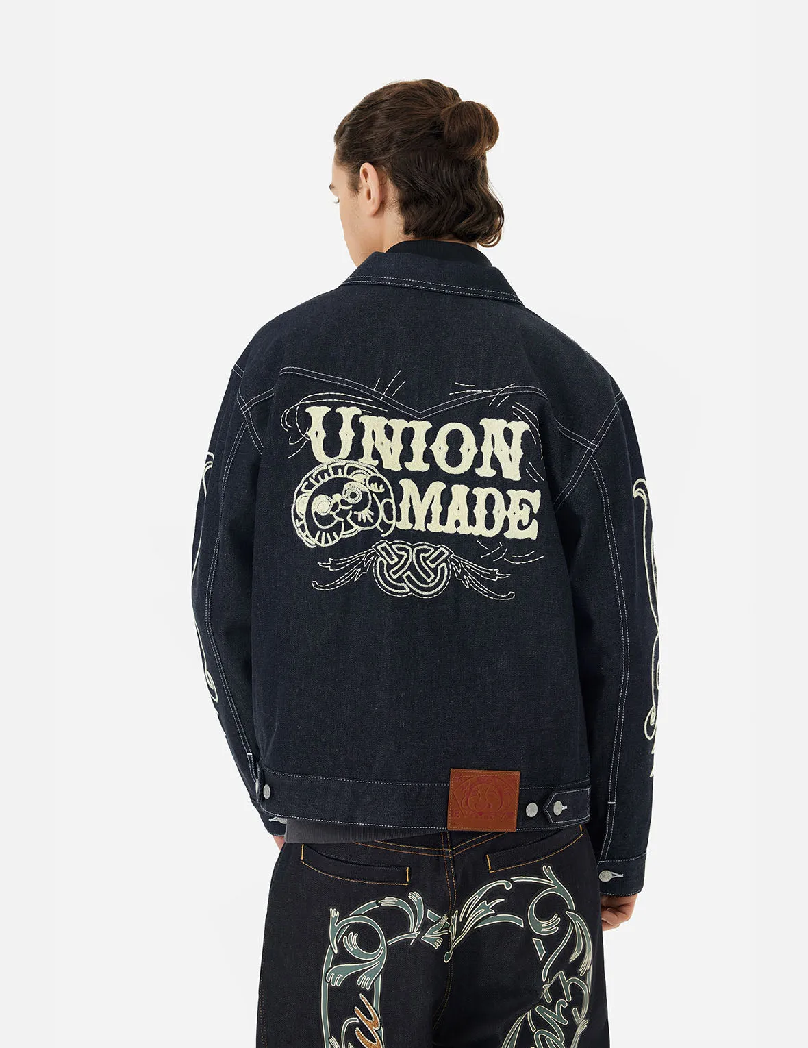 Western Style and Logo Embroidery Denim Jacket