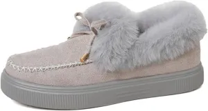 Winter Boots For Women Fashion Snow Boots Winter Shoes with Fur Lined Warm Slip On Casual Comfortable Fuzzy Loafers