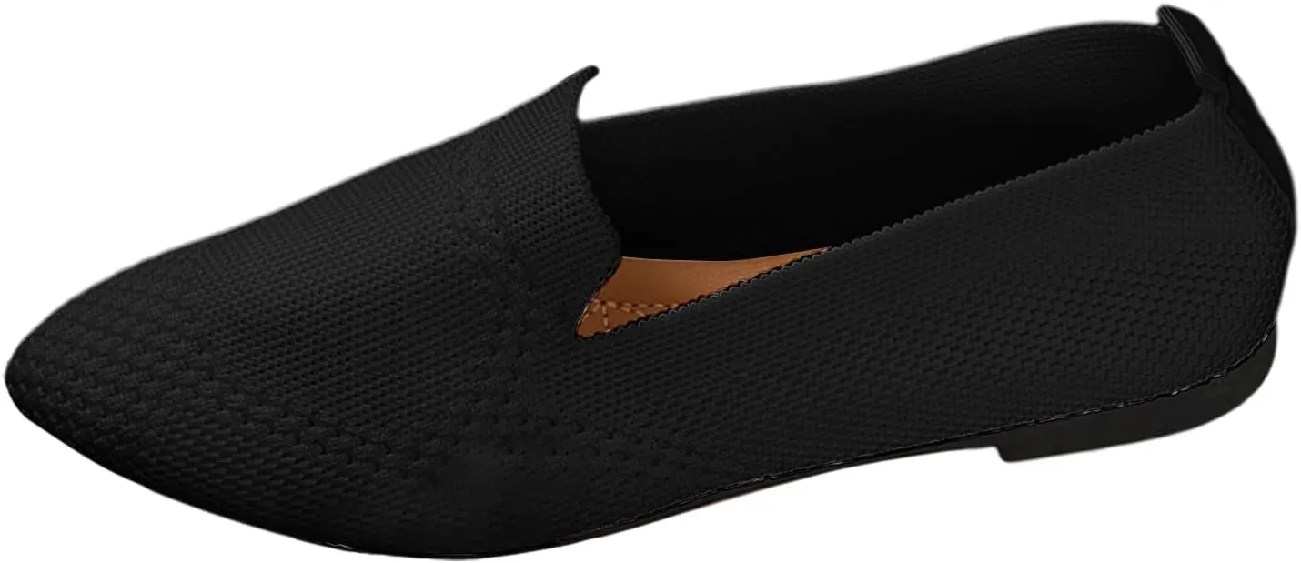 Women's Slip On Ballet  Low Top Pointed Toe Loafers Breathable Solid Shoes Comfortable Walking Loafers N 7